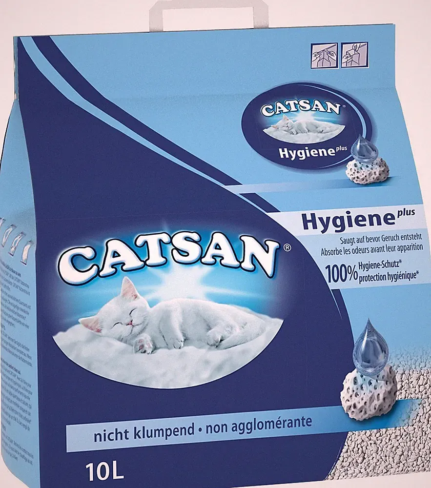 Catsan Hygiene Katzenstreu 10L - unparfümiert & zieht ein, bevor Gerüche entstehen