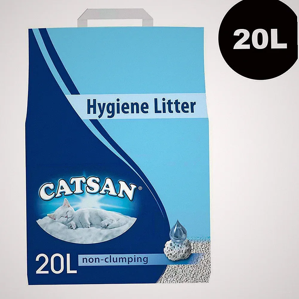 Catsan Hygiene Katzenstreu 20 Liter mit Geruchsschutz 20L