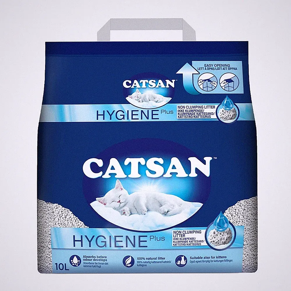 Catsan Hygiene-Katzenstreu, Nicht klumpend, 100% 10 l (Pack of 1), weiß