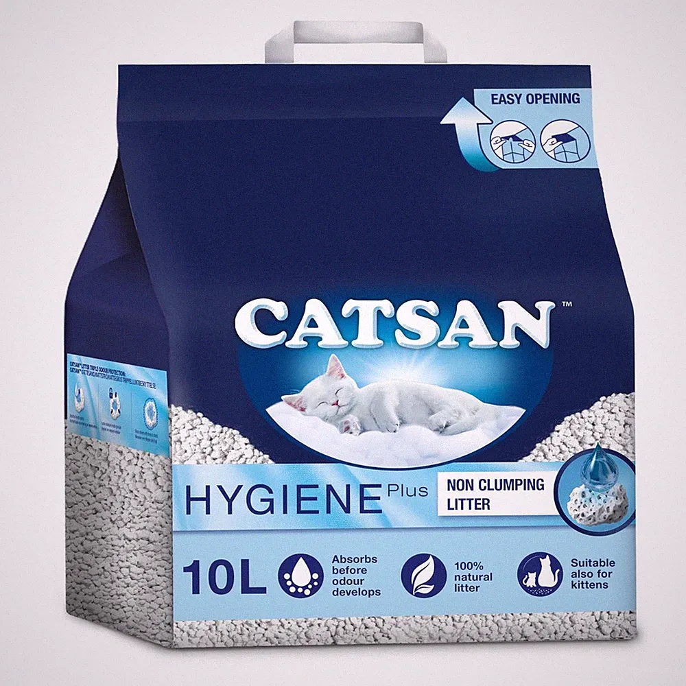 Catsan Hygiene klumpfreies Katzenstreu, 100 Prozent natürlich, saugfähig, 10 Liter