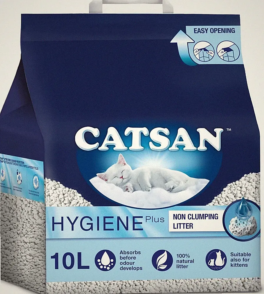 Catsan Hygiene klumpfreies Katzenstreu, 100 Prozent natürlich, saugfähig, 10 Liter