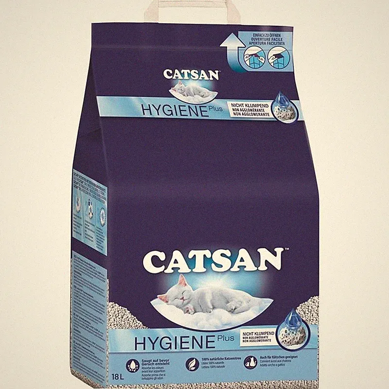 CATSAN Hygiene Plus Katzenstreu - 18L Nicht Klumpendes Katzenstreu weiß