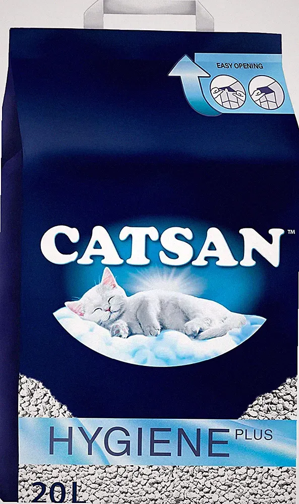 Catsan Hygiene Plus Katzenstreu weiß 20L | staubarm, Geruchskontrolle, natürlich