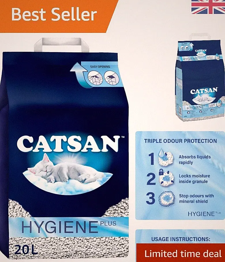 Catsan Hygiene Plus klumpfreies Katzenstreu 20L - 100% natürlich & Geruchskontrolle