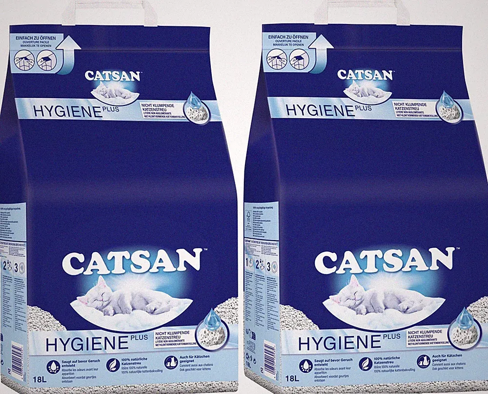 CATSAN Katzenstreu Hygiene Plus Nicht-Klumpend 36 Liter (2 x 18 L)