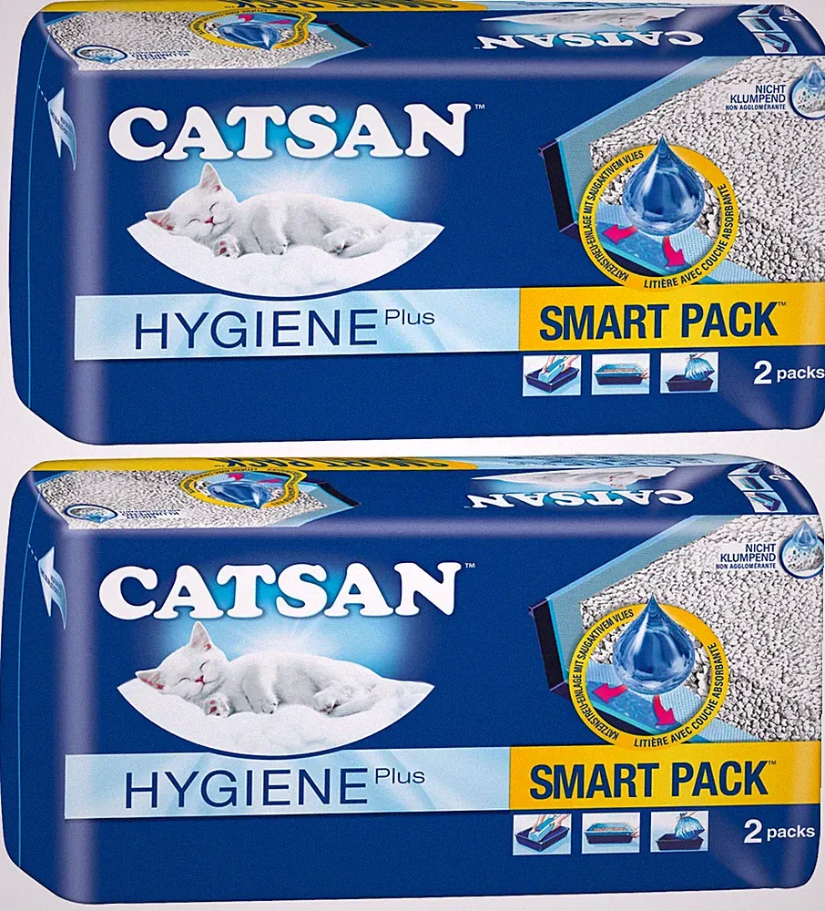 CATSAN Katzenstreu Smart Pack Hygiene plus 2 x 2er Pack (4 x 4L)