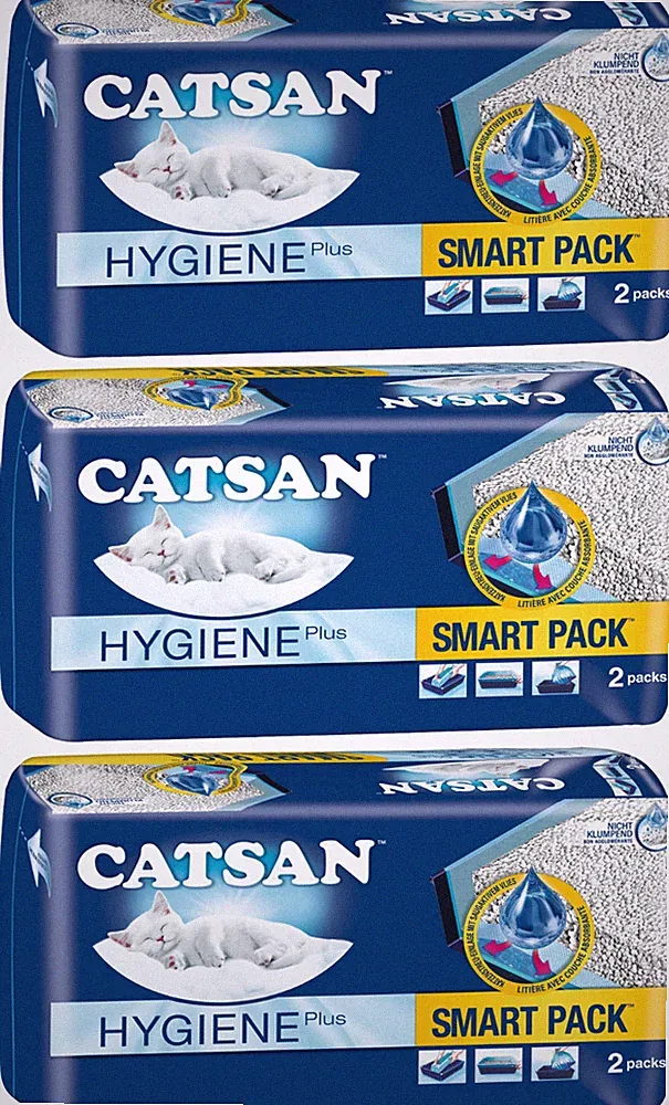 CATSAN Katzenstreu Smart Pack Hygiene plus 3 x 2er Pack (6 x 4L)