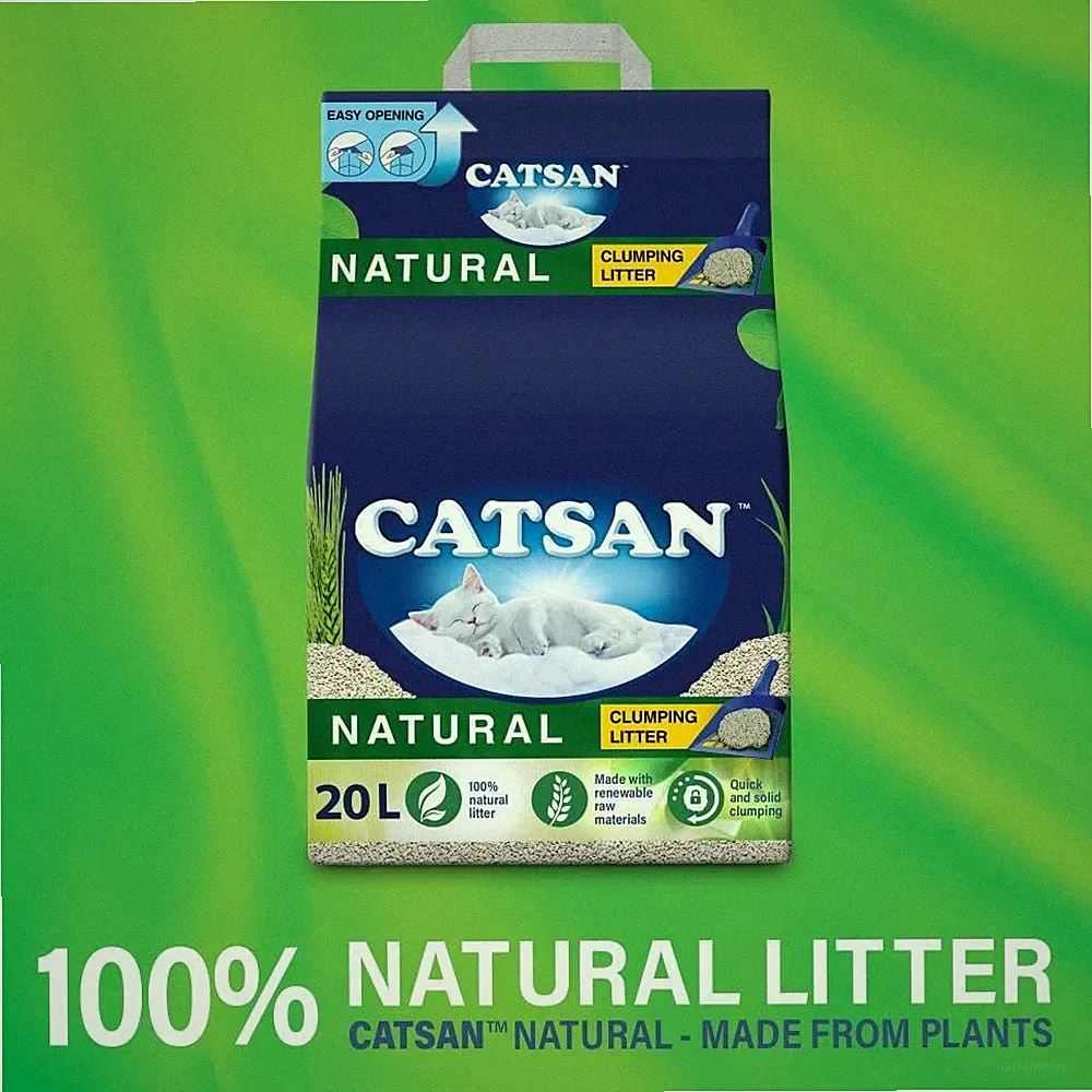CATSAN - Natürliches klumpendes Katzenstreu - 20 L - biologisch abbaubar extra saugfähig -...