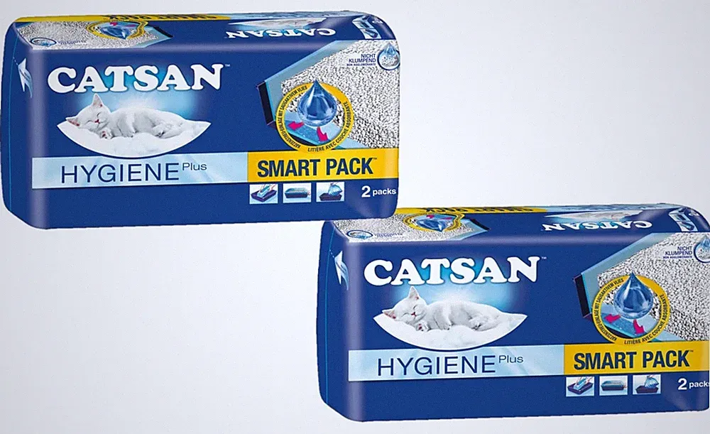 Catsan Smart Pack Katzenstreu 2 Einlagen 4 kg 4er Pack stark saugfähige Katzenstreu