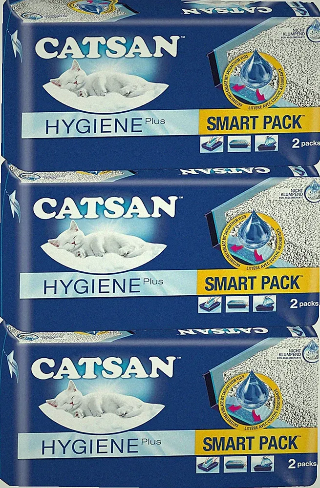 Catsan Smart Pack Katzenstreu 6 Einlagen Tablett Einlagen Staubfrei