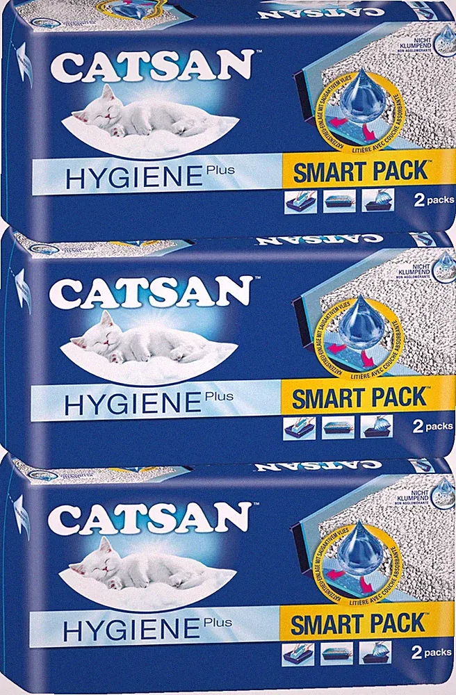 Catsan Smart Pack Katzenstreu 6 Einlagen Tablett Einlagen Staubfrei