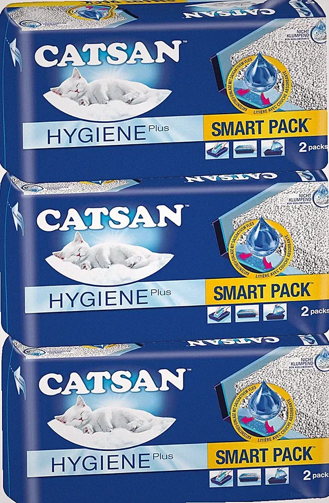 Catsan Smart Pack Katzenstreu 6 Einlagen Tablett Einlagen Staubfrei