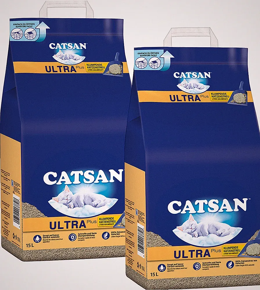CATSAN ULTRA Klumpstreu für Katzen 30 Liter (2 x 15 L)