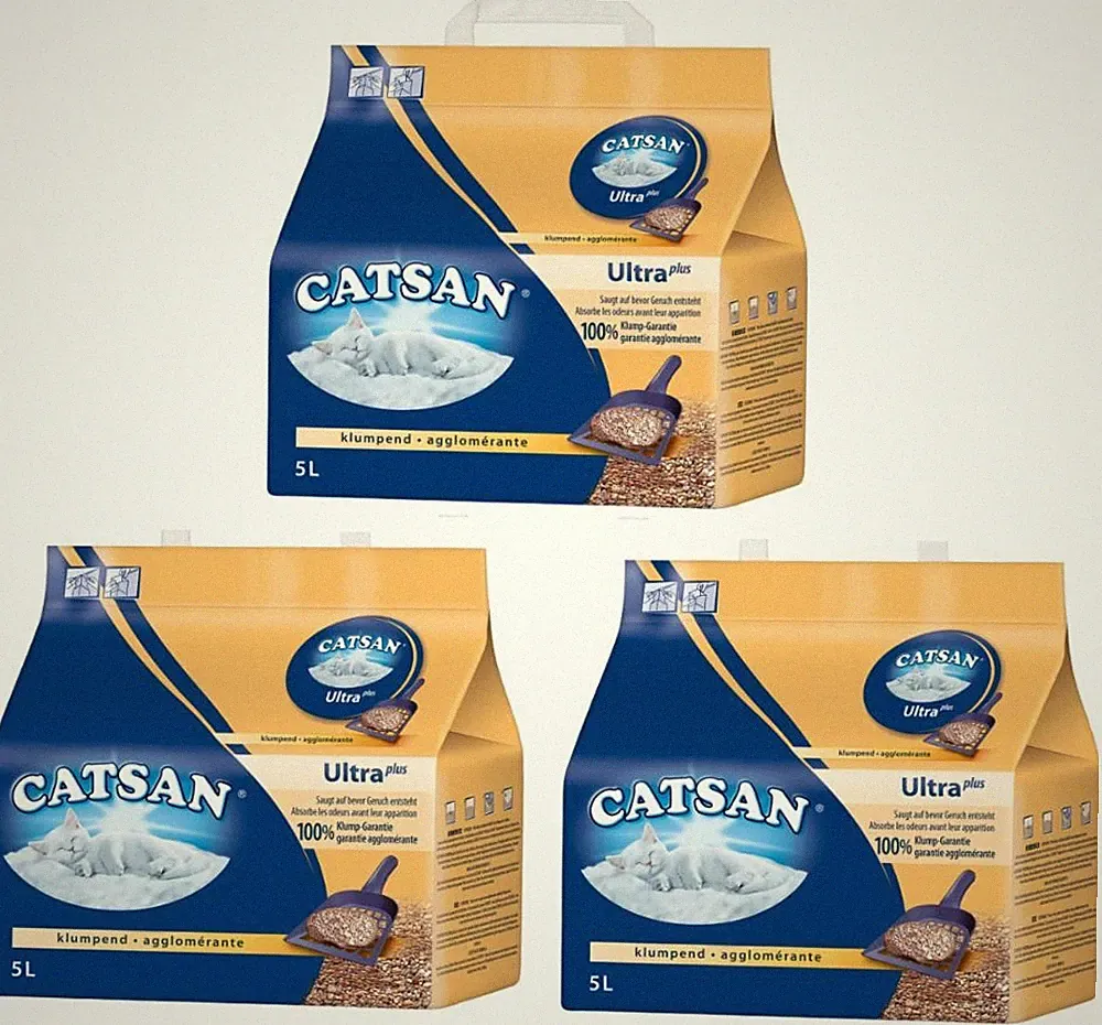 CATSAN® Ultra Plus Katzenstreu Klumpstreu 3 x 5l