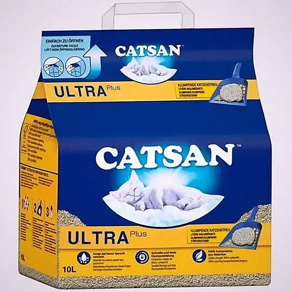 Catsan Ultra Plus Katzenstreu Klumpstreu Natürlich Starke Saugkraft 1 Beutel 10L