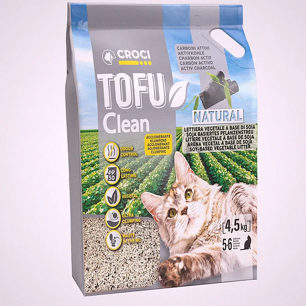 Croci Tofu Clean Katzenstreu 10L klumpend geruchshemmend biologisch pflanzlich