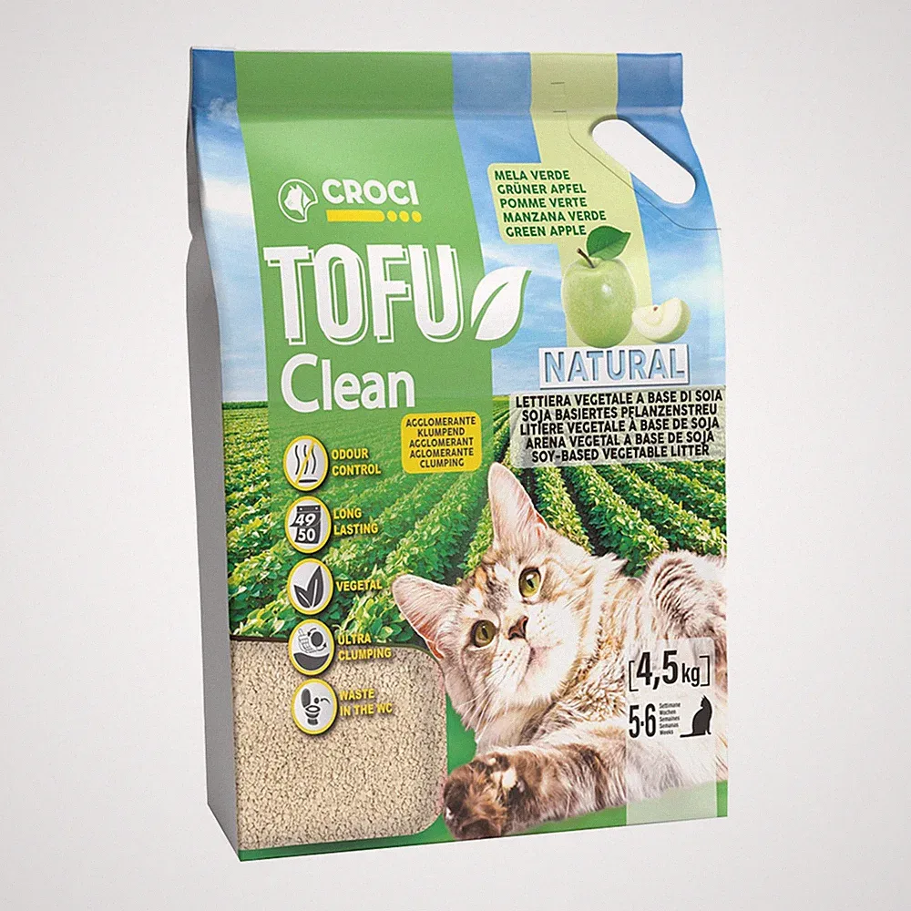 Croci Tofu Clean Katzenstreu grüner Duft biologisch pflanzlich