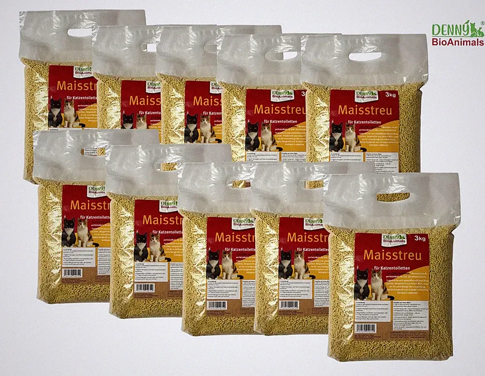 Denny BioAnimals Maisstreu Katzenstreu 30 kg -klumpend,staubfrei, geruchsneutral