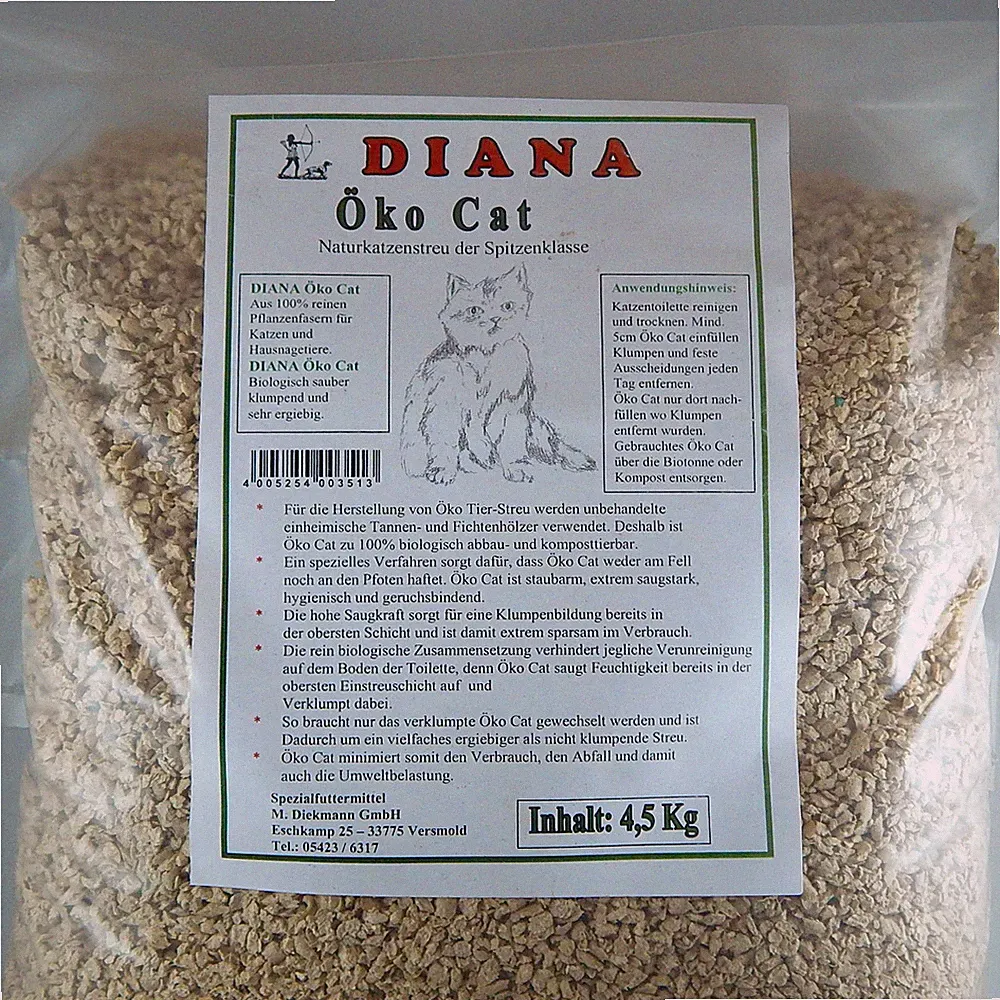 Diana Öko Cat-Streu 4,5KG | Katzenstreu | Pflanzenbasis | Klumpend | staubarm