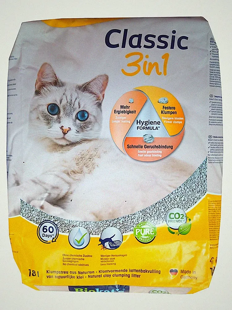 (EUR 1,28 / L) Biokat’s Classic 3in1 Katzenstreu Klumpstreu aus Naturton, 18 L