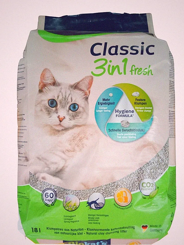 (EUR 1,28 / L) Biokat's Classic Fresh 3in1 Katzenstreu Klumpstreu Naturton, 18 l