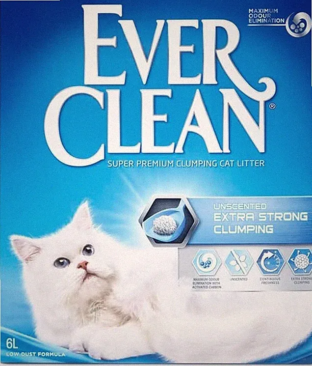 Ever Clean extra stark klumpendes unparfümiertes Katzenstreu, 6 Liter
