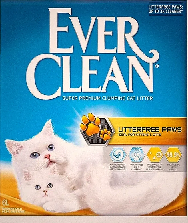Ever Clean Litterfree Paws Katzenstreu 6 Liter - natürliches klumpendes Katzenstreu
