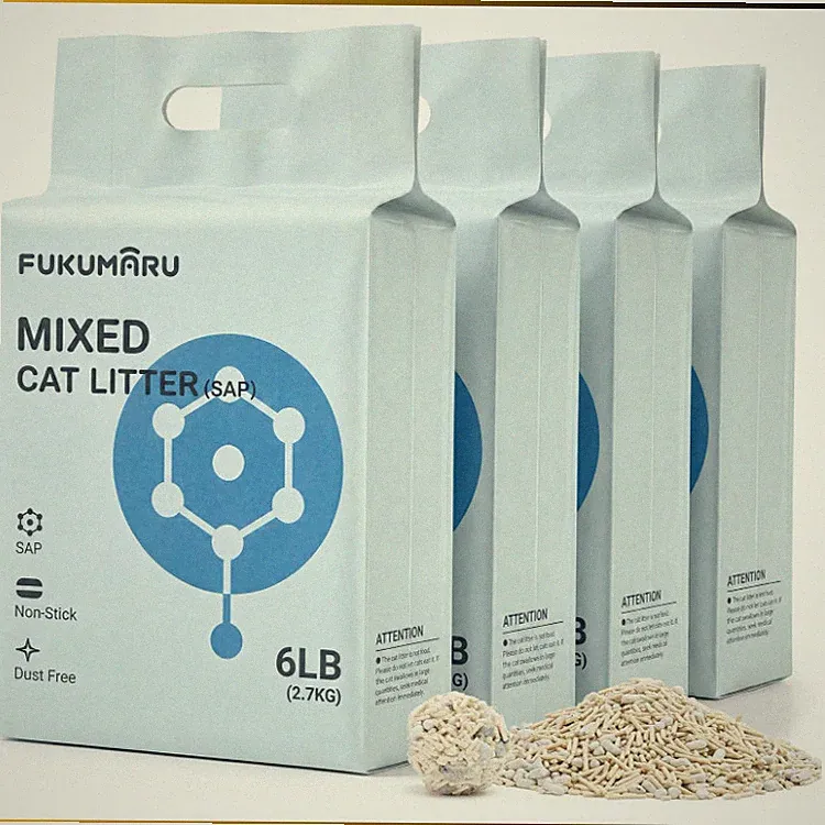 FUKUMARU Katzenstreu 4x6L (2,7 kg) Tofu, Schnellverklumpend, Staubfrei, 10,8 kg