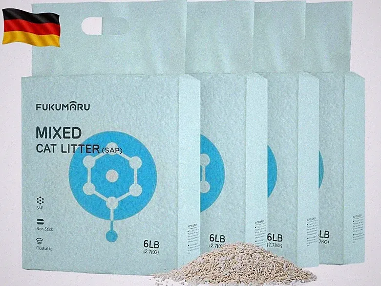 FUKUMARU Tofu Katzenstreu 10.8kg, schnell klumpendes Katzenstreu mit super