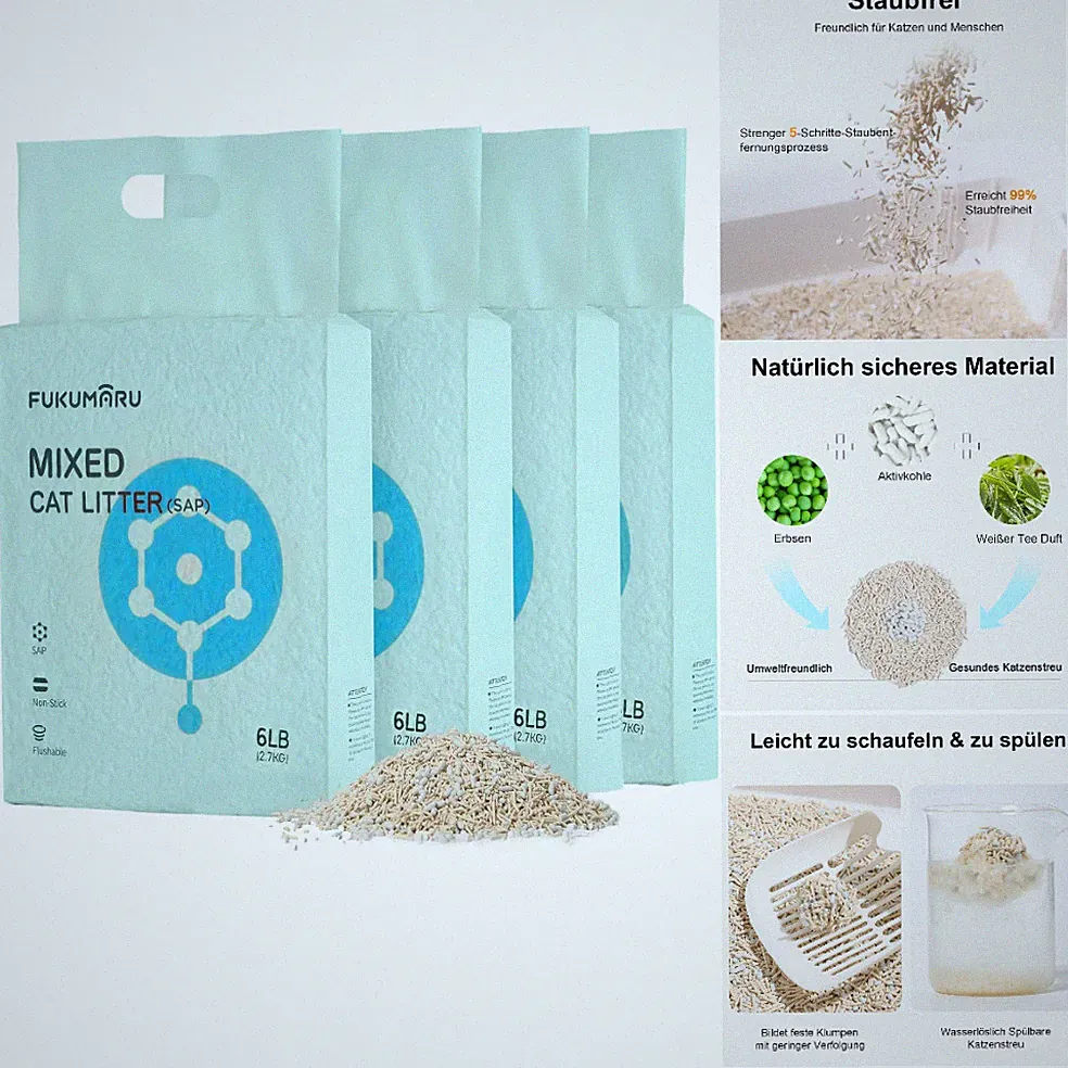 FUKUMARU Tofu Katzenstreu 10 8kg Super Saugfähig Staubs