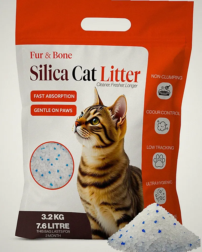 Fur & Bone 7,6L Silica Katzenstreu klumpfrei Katzenstreu Kristalle Ultra