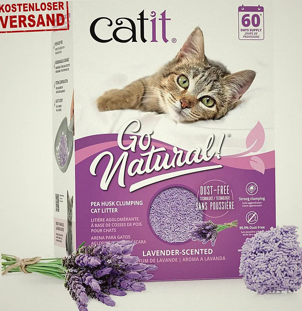 Go Natural, Katzenstreu Klumpend Mit Lavendelduft, Aus Natürlichen ✅ 👈