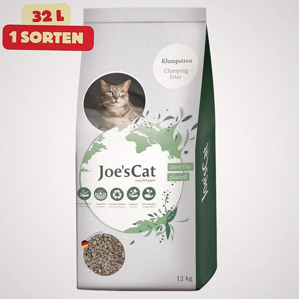 Joe's Cat Katzenstreu Klumpstreu Recyclingpapier Biologisch abbaubar 32L 12kg