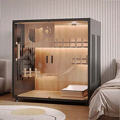 katzenmöbel Katzenkäfig Zuhause Katzenstreu Katzenvilla Innen-Katzenhaus Holz DE
