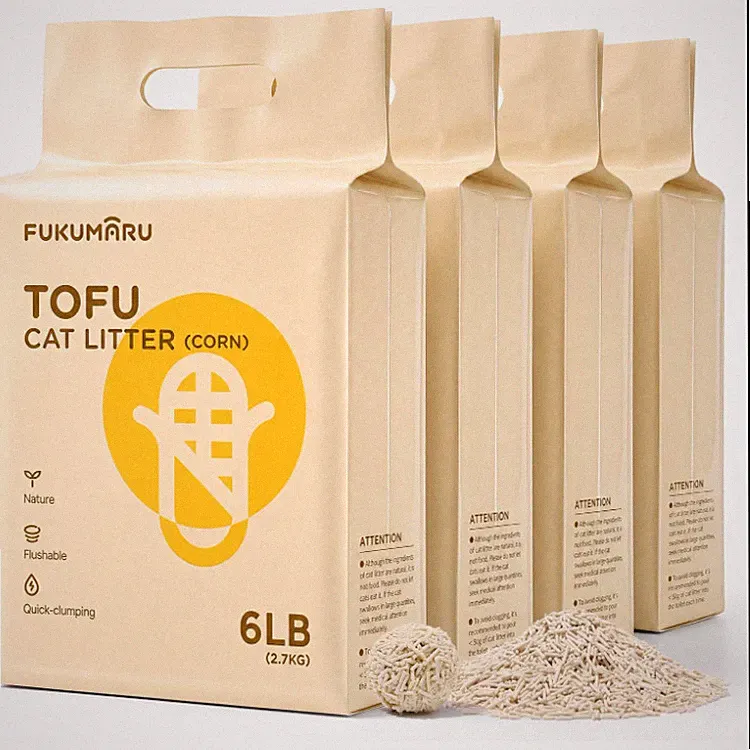 Katzenstreu 10,8 kg Tofu-Maispellets, staubfrei, Geruchskontrolle, 4 Stück