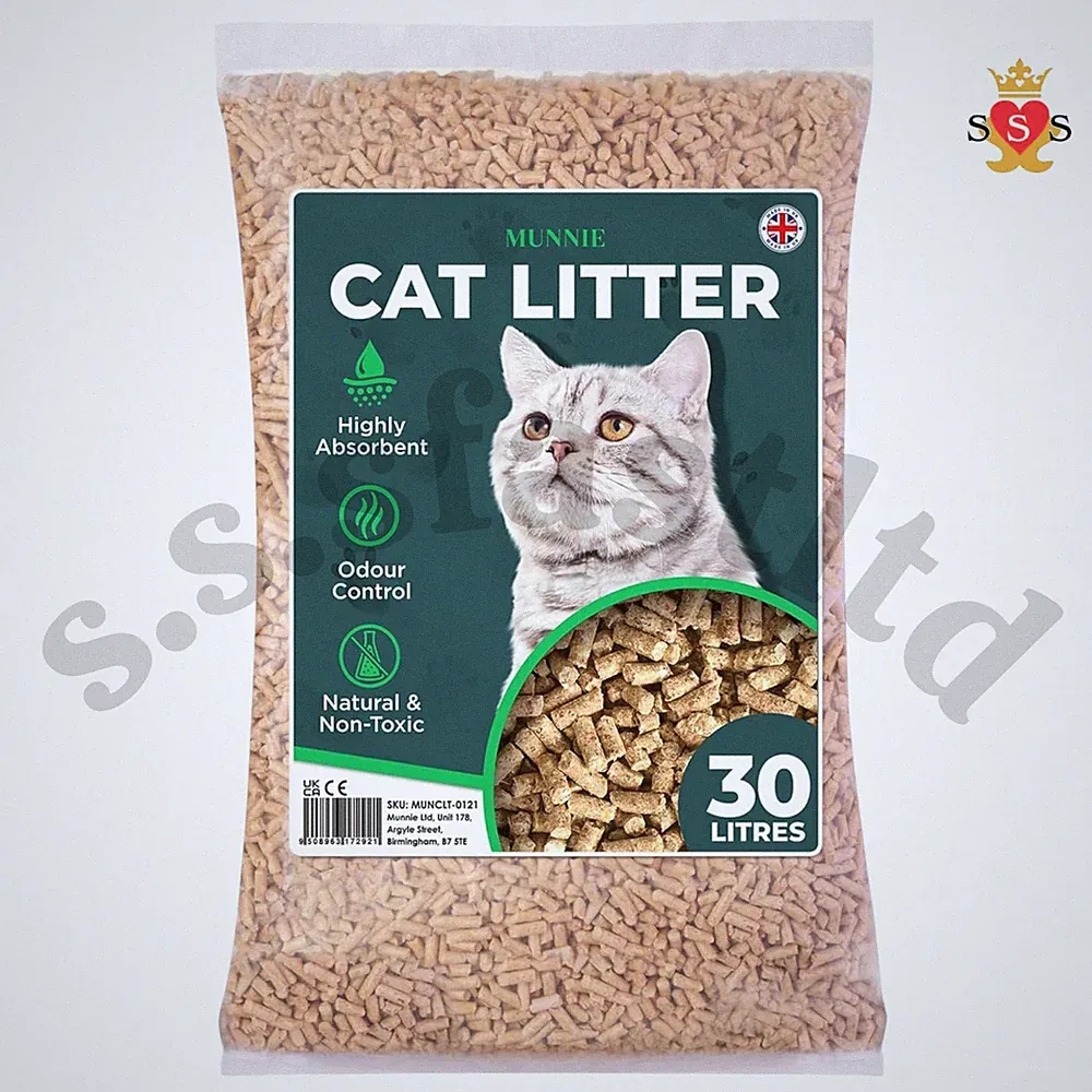 Katzenstreu 30L - biologisch abbaubar, staubfrei, unparfümiert, Streugranulat, haustiersicher