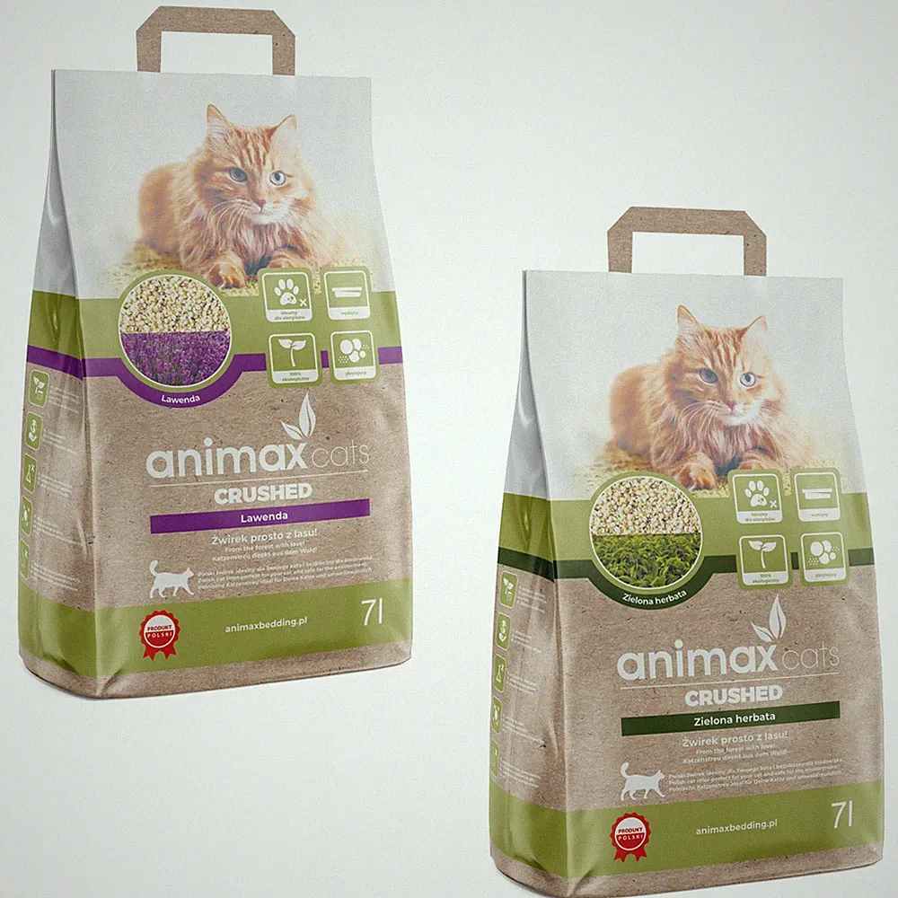 Katzenstreu Animax Crushed Lavendel Grüntee 14L staubfrei biologisch abbaubar