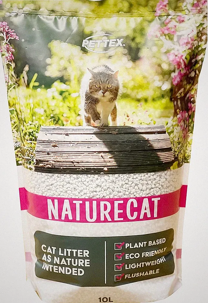 Katzenstreu auf pflanzlicher Basis - klumpend und leicht, 10L biologisch abbaubarer Beutel