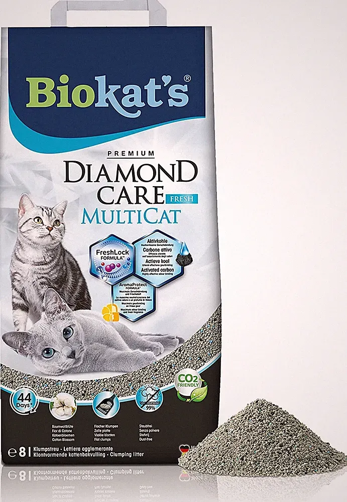 Katzenstreu Biokat's Diamond Care MultiCat Fresh Duft 8L