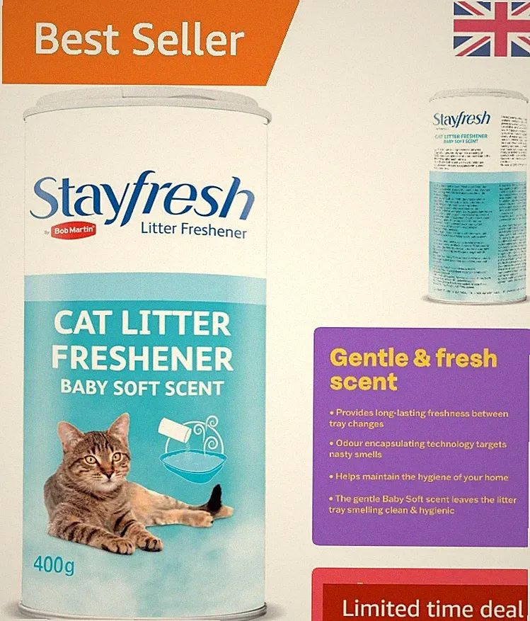 Katzenstreu-Erfrischer Pulver, Baby Soft Duft - Effektive Geruchskontrolle für Lo...