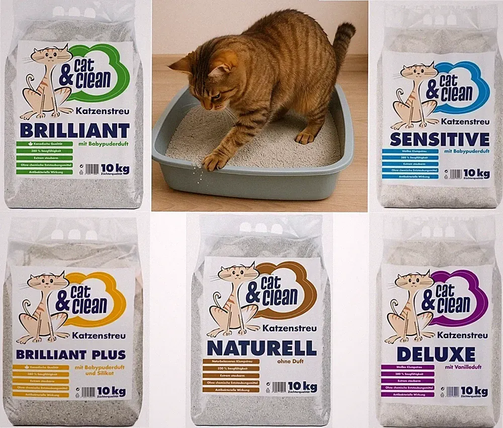 Katzenstreu klumpend 10kg Duft Katzen Klumpstreu staubfrei Babypuderduft Auswahl