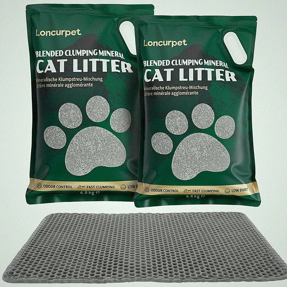 Katzenstreu klumpend Duftstofffrei Naturprodukt staubarm mit Katzenstreumatte