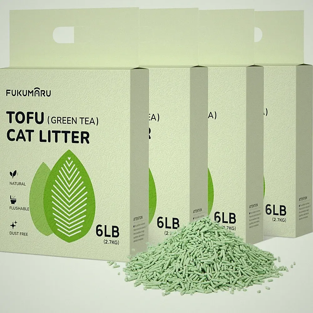 Katzenstreu Klumpend Geruchsneutral Staubfrei Tofu Grüntee 10kg