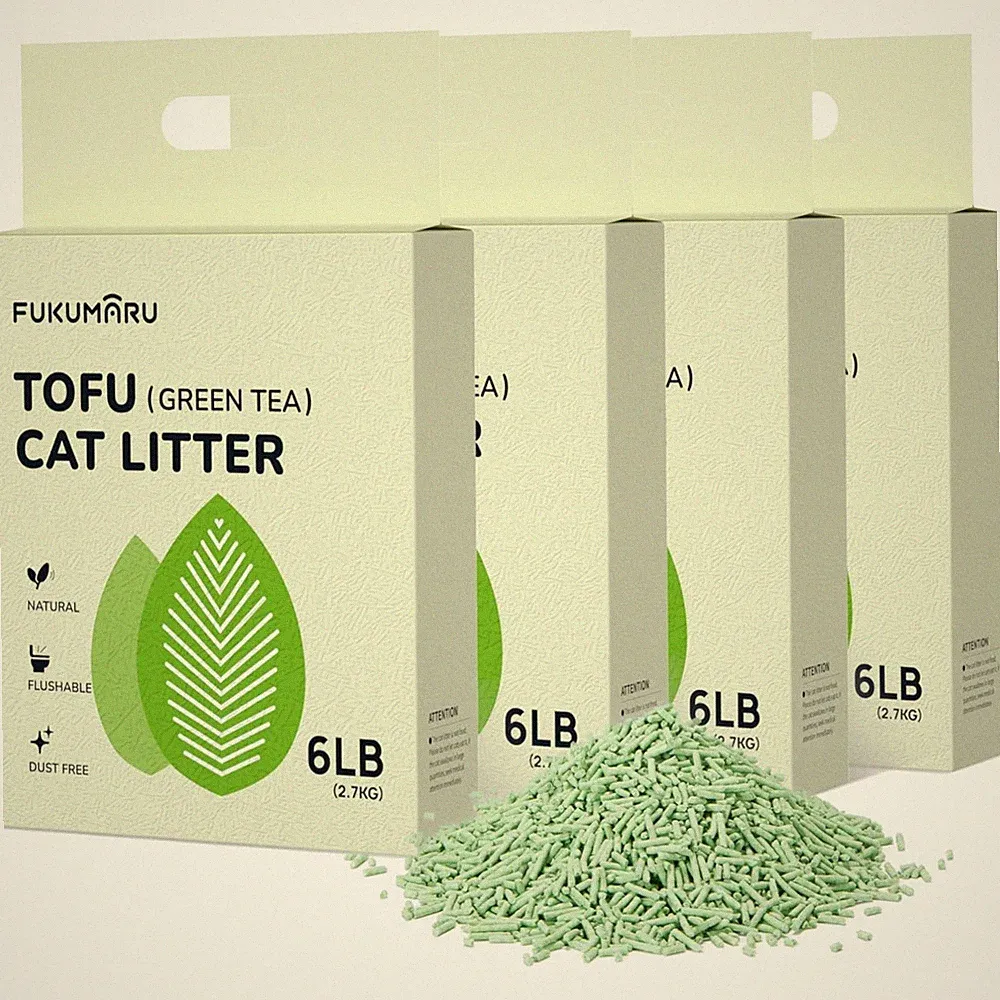 Katzenstreu Klumpend Staubfrei Geruchskontrolle 10kg Tofu Grüner Tee 4er