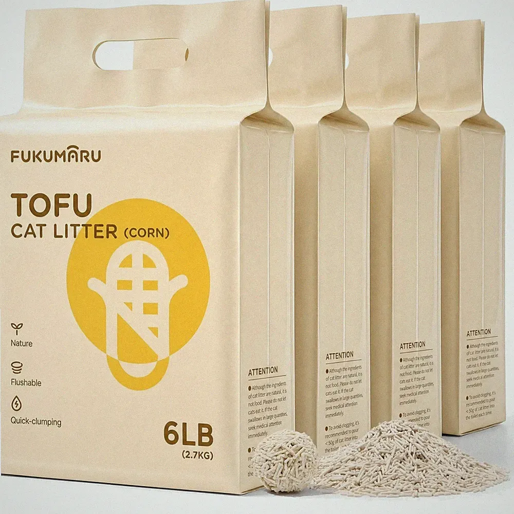 Katzenstreu, Klumpstreu, Staubfrei, Geruchskontrolle, Tofu, Maispellets, 10,8kg