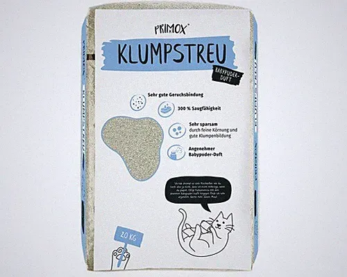 Katzenstreu PRIMOX klumpend, Babypuderduft 20 kg