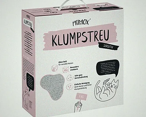 Katzenstreu PRIMOX Sensitiv klumpend, ohne Duft 8 kg