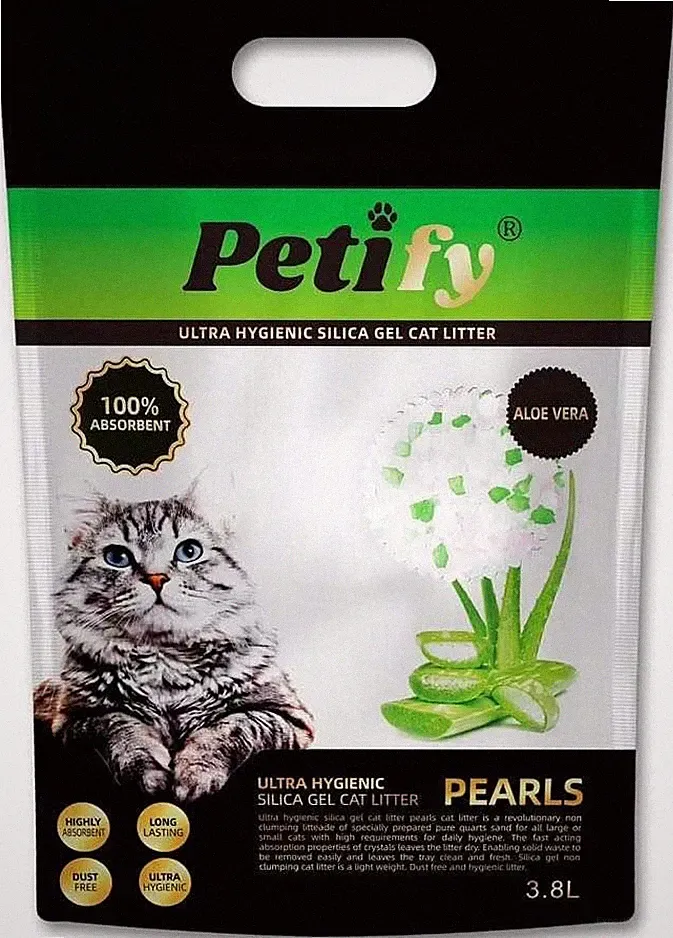 Katzenstreu Silica Gel ALOE VERA - 3,8L Geruchshemmer, stark saugfähig