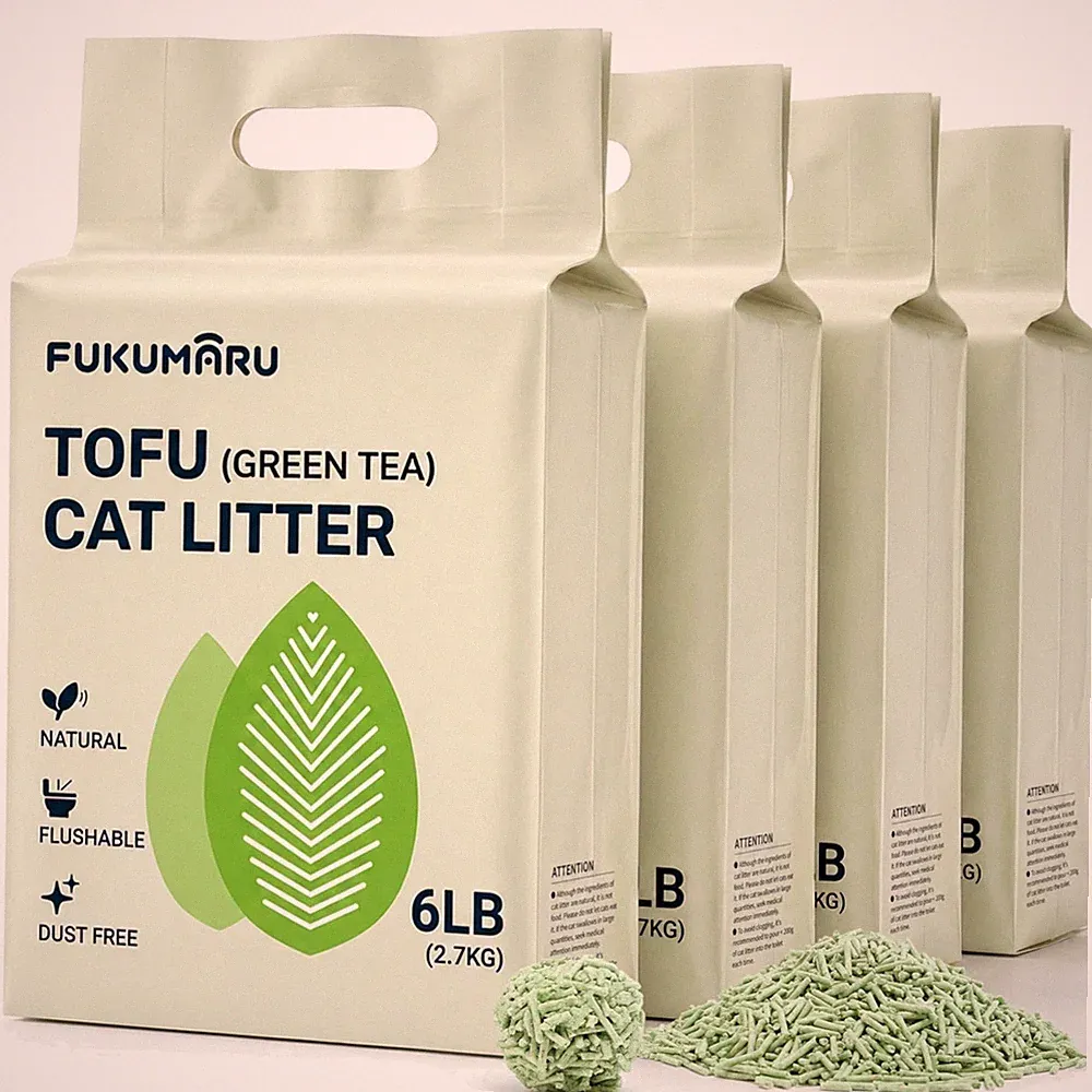 Katzenstreu Tofu Klumpend Staubfrei Geruchsbindung 4er Pack 10,8 kg