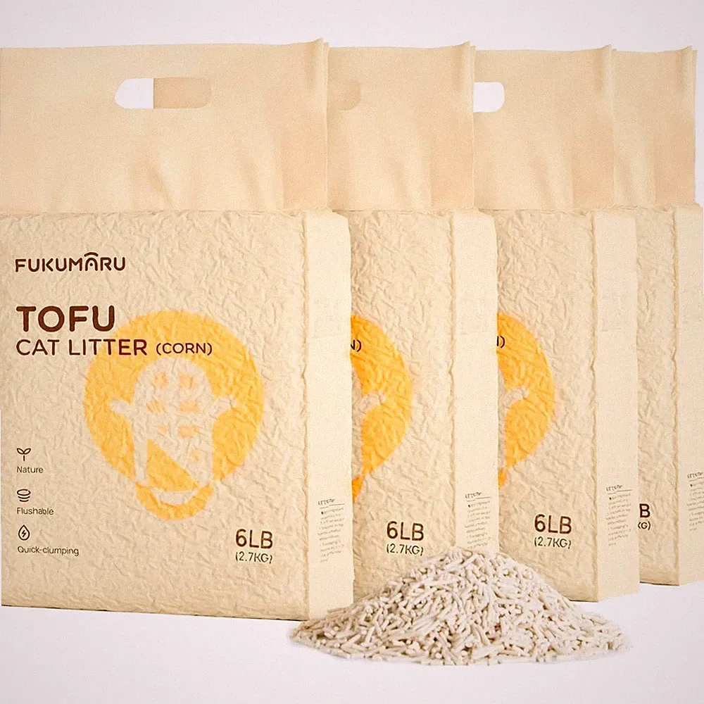 Katzenstreu Tofu Mais Klumpstreu Staubfrei Geruchskontrolle 4x10,8kg